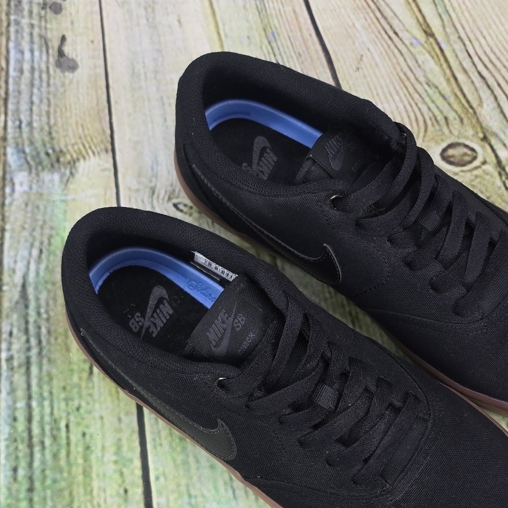 Nike SB Check Solarsoft Sneakers Mens 9 Black Gum Canvas Skate Shoes 843896-009 - Picture 7 of 10